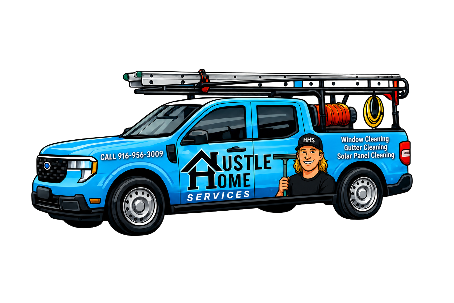 Hustle Home Services branded truck